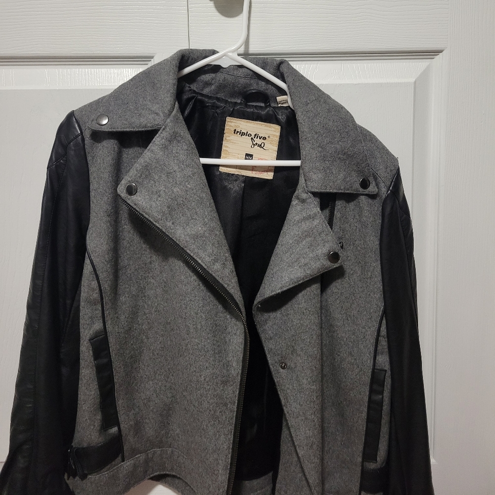 Grey moto jacket